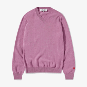 CDG Men Lambswool V Neck Sweater Purple