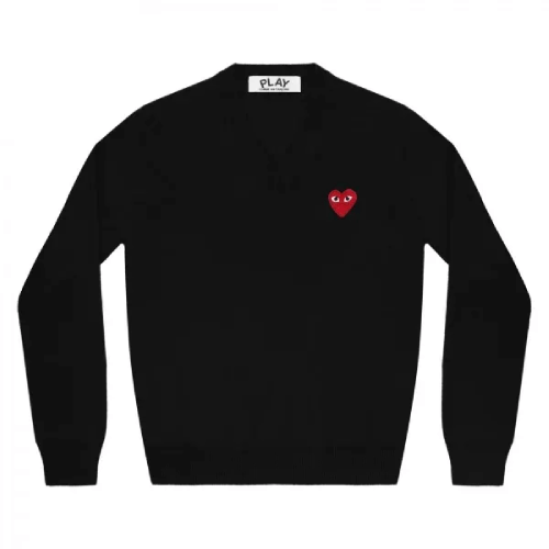 CDG-Play-V-neck-Pullover-Red-Emblem-Black.png